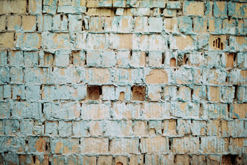Blue bricks falling apart