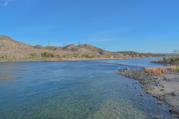 Fototapeta premium Davis Camp on the Colorado River In Bullhead, Mohave County, Arizona USA