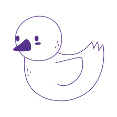 Fototapeta premium kids toy rubber duck icon design white background line style