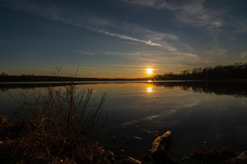 sunset on the lake
