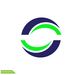 Swoosh circle icon vector logo template