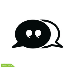 Bubble speech and quote icon vector logo template
