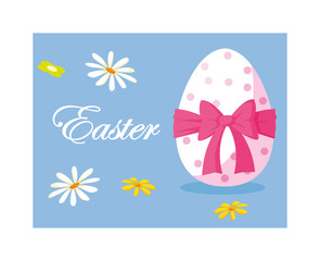 easter label with egg, greeting card