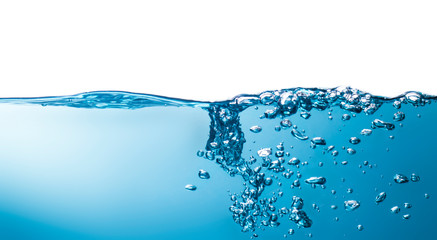 Beautiful water waves Splashed water wave in clean blue water