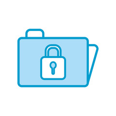 Isolated padlock inside file line and fill style icon vector design