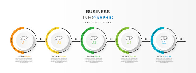 Business infographic element with 5 options, steps, number vector template design