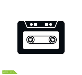 Cassette icon vector logo design template