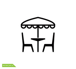 Chair and table icon vector logo template