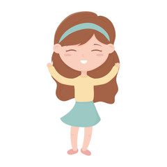 cute little girl hands up celebrating kids zone icon