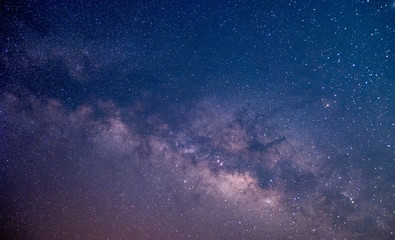 The stars and the milky way in the dark sky at night are very beautiful.