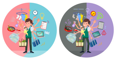 flat type school boy green vest summer_mulch task switch