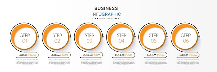 Business infographic element with options, steps, number vector template design