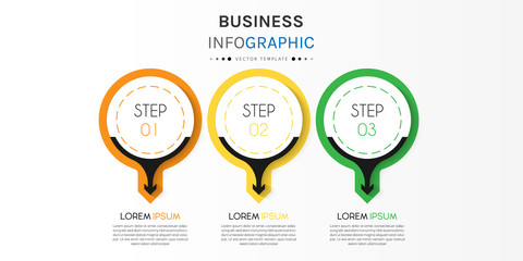 Business infographic element with options, steps, number vector template design