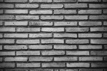 Background of old Black WHite  brick wall