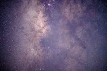 The stars and the milky way in the dark sky at night are very beautiful.