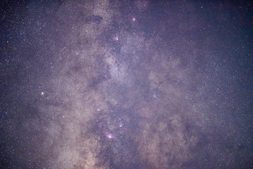 The stars and the milky way in the dark sky at night are very beautiful.