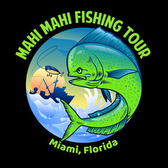 mahi mahi fishing shirt design