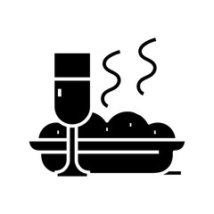 Dish and drink black icon, concept illustration, vector flat symbol, glyph sign.