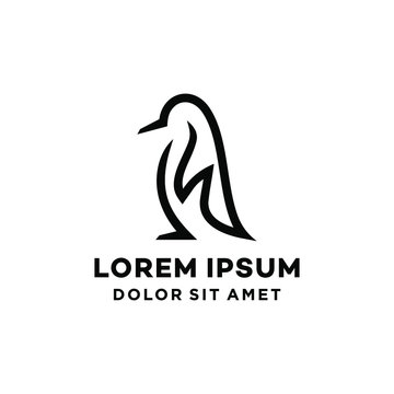 penguin mascot logo icon vector illustration isolated on white background