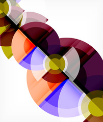 Obraz premium Abstract background, circle and triangle design round shapes overlapping. Geometric trendy template. Vector Illustration For Wallpaper, Banner, Background, Card, Book Illustration, landing page