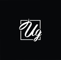 Fototapeta na wymiar Initial based modern and minimal Logo. UG GU letter trendy fonts monogram icon symbol. Universal professional elegant luxury alphabet vector design