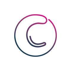 modern network circle color line letter c logo design