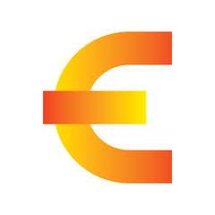 bright creative color letter e euro gold money logo design