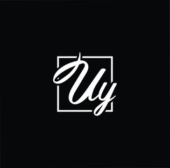 Initial based modern and minimal Logo. UY YU letter trendy fonts monogram icon symbol. Universal professional elegant luxury alphabet vector design