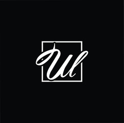 Fototapeta na wymiar Initial based modern and minimal Logo. UL LU letter trendy fonts monogram icon symbol. Universal professional elegant luxury alphabet vector design