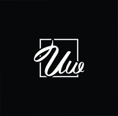 Initial based modern and minimal Logo. WU UW letter trendy fonts monogram icon symbol. Universal professional elegant luxury alphabet vector design