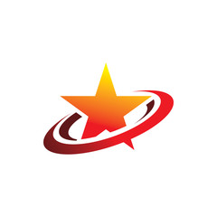 red ellipse motion dynamic star color shape line logo design