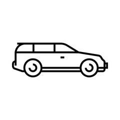 Light motor vehicle line icon, concept sign, outline vector illustration, linear symbol.