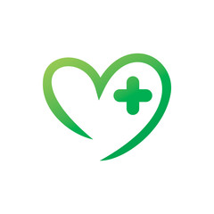 green nature medical shape color line logo design