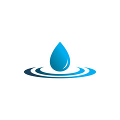 Fototapeta premium water drop blue circle ellipse orbit line shape color logo design
