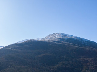 Obraz premium White Mountain in New Hampshire with Autumn maples, aerial photography