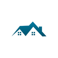 blue real estate housing building roof top logo design