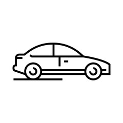 Passenger car line icon, concept sign, outline vector illustration, linear symbol.