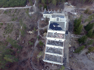 The destruction of the remnants of communism (drone image).Totally marauded and vandalised by...