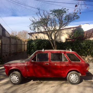 1950s Beat Up Desert Car In Argentina