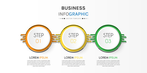Business infographic element with options, steps, number vector template design