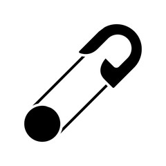 Clothing pin black icon, concept illustration, vector flat symbol, glyph sign.