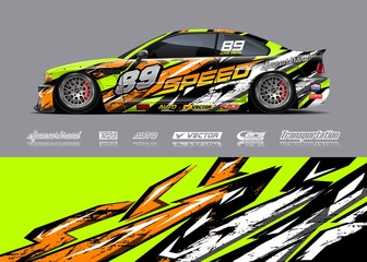 Sport car racing wrap design. vector design.