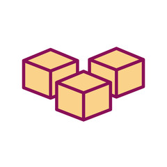 Isolated delivery boxes line and fill style icon vector design