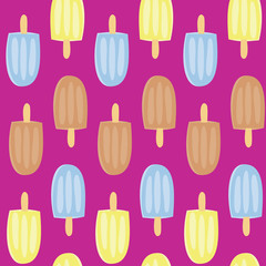 Vector Ice Cream seamless pattern. Perfect for fabric, wallpaper and scrap booking.
