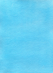 blue cerulean watercolor background with abstract cloudy sky concept with paper texture torshon texture