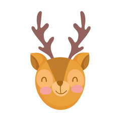 cute deer face animal cartoon character