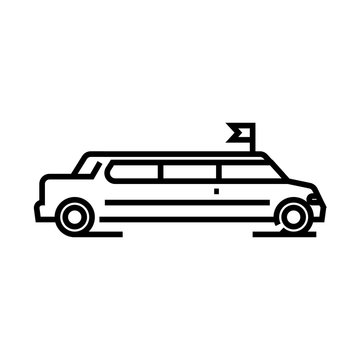 recommend clip art: Long limo line icon, concept sign, outline vector illustration, linear symbol.