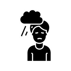 Climate obsession black icon, concept illustration, vector flat symbol, glyph sign.