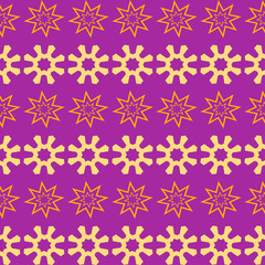 Geometric pattern. Modern seamless background picture. Template - wallpaper for your design ideas. Color in the image: purple, orange, white. Vector illustration.