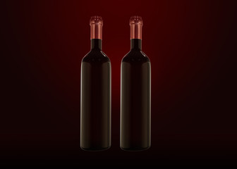 Wine 3D Rendering  Realistic Mockup